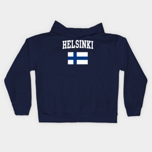 Helsinki Finland Finnish Flag Kids Hoodie